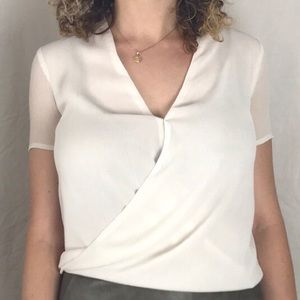 Banana Republic sheer white blouse